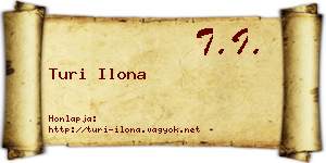 Turi Ilona névjegykártya